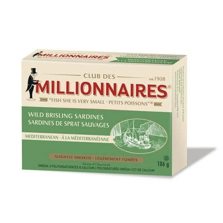 Millionnaires Wild Brisling Sardines, Mediterranean, 106g.